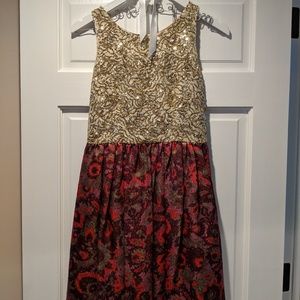 Anthropologie Wren Dress Sequined Jacquard Dress